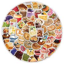 Conjunto de adesivos Realistic Snack, 100 unidades de Candy Drink Bread Vinil