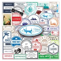 Conjunto de adesivos Retro Travel, vinil impermeável, 59 unidades para adultos