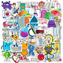 Conjunto de adesivos Science Lab, 50 unidades, Cute Cartoon Science Lab E