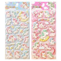 Conjunto de adesivos Unicorn Puffy PVC, decoração fofa para bebês Conjunto de adesivos Unicorn Puffy PVC, decoração fofa para bebês