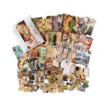 Conjunto De Adesivos Vintage 200 Peças Papel Para Scrapbooking Planner Diário Feito À Mão Álbum