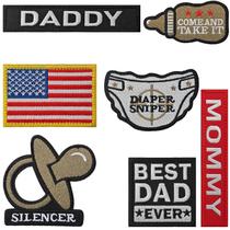 Conjunto de adesivos WILDREEDS Daddy and Mommy, 7 peças para chapéus e bolsas