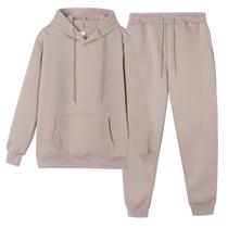 Conjunto de agasalho CHAIRAY, moletom e calça de moletom, damasco