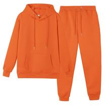 Conjunto de agasalho CHAIRAY, moletom e calça de moletom laranja