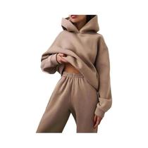 Conjunto de Agasalho Feminino Plus Size - Moletom com Capuz e Calças para Outono