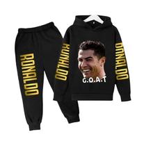 Conjunto De Agasalho Infantil Com Estampa Do Ronaldo, Moletom E Calças, Moda De Outono Para Crianças