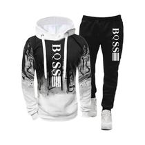 Conjunto De Agasalho Masculino Para Corrida De Outono: Moletom Com Capuz E Calça Esportiva Casual De Conjunto De Agasalho Masculino Para Corrida De Outono: Moletom Com Capuz E Calça Esportiva Casual De