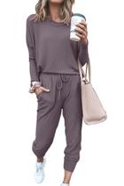 Conjunto de Agasalho PRETTYGARDEN Feminino Cinza com Manga Longa e Calça Jogger Tamanho P