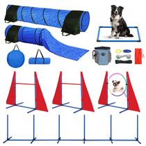 Conjunto de Agility para Cães Tidjani - 2 Túneis e 3 Saltos Conjunto de Agility para Cães Tidjani - 2 Túneis e 3 Saltos