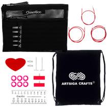 Conjunto de agulhas ChiaoGoo Twist Red Lace 10 cm intercambiável Conjunto de agulhas ChiaoGoo Twist Red Lace 10 cm intercambiável