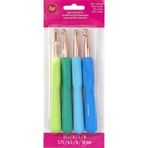 Conjunto de agulhas de crochê Boye J/K/L/N, fio de volume médio, 4 peças Conjunto de agulhas de crochê Boye J/K/L/N, fio de volume médio, 4 peças