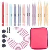 Conjunto De Agulhas De Crochê Coloridas Com 33 Peças Em Plástico ABS, Kit De Agulhas De Tricô