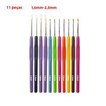 Conjunto De Agulhas De Crochê Com Cabo Macio 11 22 Peças Agulhas De Tricô Para Fios Finos Conjunto De Agulhas De Crochê Com Cabo Macio 11 22 Peças Agulhas De Tricô Para Fios Finos