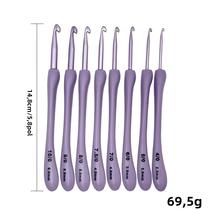 Conjunto De Agulhas De Crochê Roxas 8 Peças 2.5-6.0mm Agulhas De Tricô Para Costura Artesanato Conjunto De Agulhas De Crochê Roxas 8 Peças 2.5-6.0mm Agulhas De Tricô Para Costura Artesanato