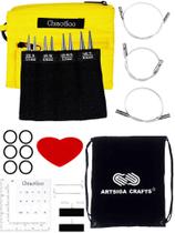 Conjunto de Agulhas de Tricô ChiaoGoo Aço Inoxidável EUA 9-11 15-20cm