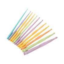 Conjunto De Agulhas De Tricô Coloridas De 2-10mm 12 Peças Ganchos De Crochê De Plástico Ferramenta