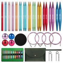 Conjunto de agulhas de tricô: palhetas de tricô intercambiáveis, 13 pares Conjunto de agulhas de tricô: palhetas de tricô intercambiáveis, 13 pares