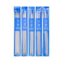 Conjunto De Agulhas De Tricô Retas De Aço Inoxidável De 20CM Com Ponta Dupla 2-5MM 5-35PCS Para