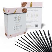 Conjunto de agulhas e agulhas de crochê BeKnitting, 12 peças de alumínio com caixa de presente