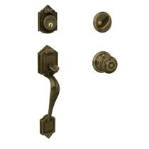 Conjunto de alças de entrada frontal SCHLAGE F60 V PAR 609 GEO Antique Brass Conjunto de alças de entrada frontal SCHLAGE F60 V PAR 609 GEO Antique Brass