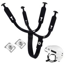 Conjunto de alças de queixo para capacete de hóquei MingQieven com aço inoxidável Conjunto de alças de queixo para capacete de hóquei MingQieven com aço inoxidável