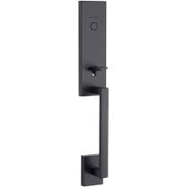 Conjunto de alças externo Kwikset 819VNHLIP-514 preto fosco
