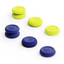 Conjunto de alças para polegar Skull & Co. Skin, CQC e FPS para Nintendo Switch Pro Controller e PS4/PS5 - azul/amarelo neon