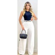 Conjunto de Alfaiataria Feminina Calça pantalona e Blusa Elegante para jantar a noite Conjunto de Alfaiataria Feminina Calça pantalona e Blusa Elegante para jantar a noite