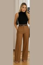 Conjunto de Alfaiataria Feminina Calça pantalona e Blusa Elegante para jantar a noite