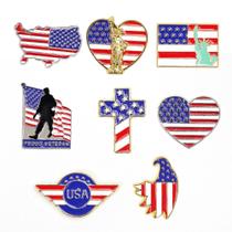 Conjunto de alfinetes de broche, bandeira dos EUA, esmalte, emblemas de lapela, liga