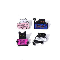 Conjunto de alfinetes de broche Cartoon Cat Blouse Pins Alloy 20g