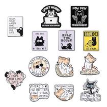 Conjunto de alfinetes de broche Cartoon Cat Creative Animal Lapel Badge