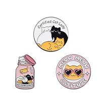 Conjunto de alfinetes de broche Cartoon Cat Creative, distintivo redondo de lapela Conjunto de alfinetes de broche Cartoon Cat Creative, distintivo redondo de lapela