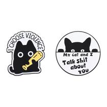 Conjunto de alfinetes de broche Cartoon Cat Creative Kitty Lapel Badge