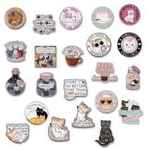 Conjunto de alfinetes de broche Cartoon Cat Cute Kitty Lapel Badge Conjunto de alfinetes de broche Cartoon Cat Cute Kitty Lapel Badge