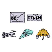 Conjunto de alfinetes de broche Cartoon Eyes Alloy Lapel Pin Badges x5 Conjunto de alfinetes de broche Cartoon Eyes Alloy Lapel Pin Badges x5