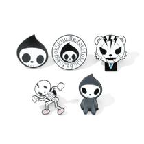 Conjunto de alfinetes de broche Cartoon Skull Theme Alloy Lapel Pin Collect