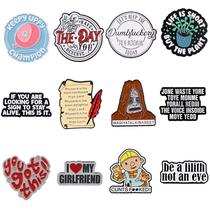 Conjunto de alfinetes de broche Colorful Quote Heart Feather Scroll Alloy