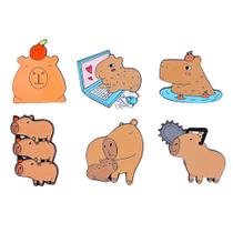 Conjunto de alfinetes de broche Cute Capivara Cartoon Animal Lapel Pin Bad Conjunto de alfinetes de broche Cute Capivara Cartoon Animal Lapel Pin Bad