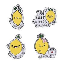 Conjunto de alfinetes de broche Cute Lemon Cartoon Fruit Enamel Alloy