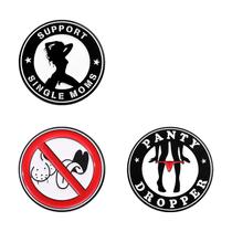 Conjunto de alfinetes de broche, distintivo de lapela de liga redonda, 3 peças - 3x3cm