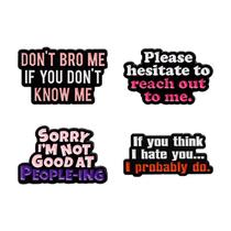 Conjunto de alfinetes de broche, distintivos de liga leve, alfinetes de lapela, citação sarcástica