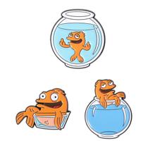 Conjunto de alfinetes de broche Funny Cartoon Goldfish Ocean Animal