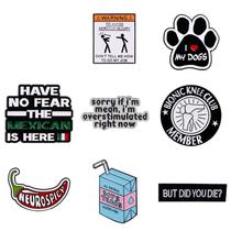 Conjunto de alfinetes de broche Funny Quote Enamel Lapel Badge Conjunto de alfinetes de broche Funny Quote Enamel Lapel Badge