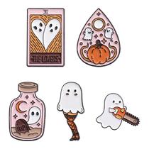 Conjunto de alfinetes de broche Halloween Ghost Cartoon Blouse Pins esmaltados