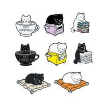 Conjunto de alfinetes de broche, linda blusa de liga leve para gatos, alfinete de lapela