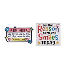 Conjunto de alfinetes de broche Motivational Quote Colorful Enamel Alloy