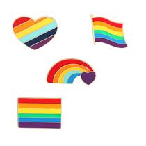 Conjunto de alfinetes de broche Rainbow Pride Alloy Enamel Pin x4 Conjunto de alfinetes de broche Rainbow Pride Alloy Enamel Pin x4