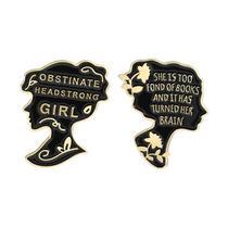 Conjunto de alfinetes de broche, silhueta clássica, liga preta e dourada Conjunto de alfinetes de broche, silhueta clássica, liga preta e dourada