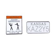 Conjunto de alfinetes de broche, sinal de aviso de humor, liga de esmalte para blusa Conjunto de alfinetes de broche, sinal de aviso de humor, liga de esmalte para blusa